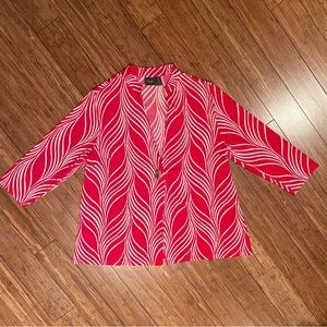 Chico’s Red/White Traveler’s jacket. Excellent condition, size 2(= sz Large)